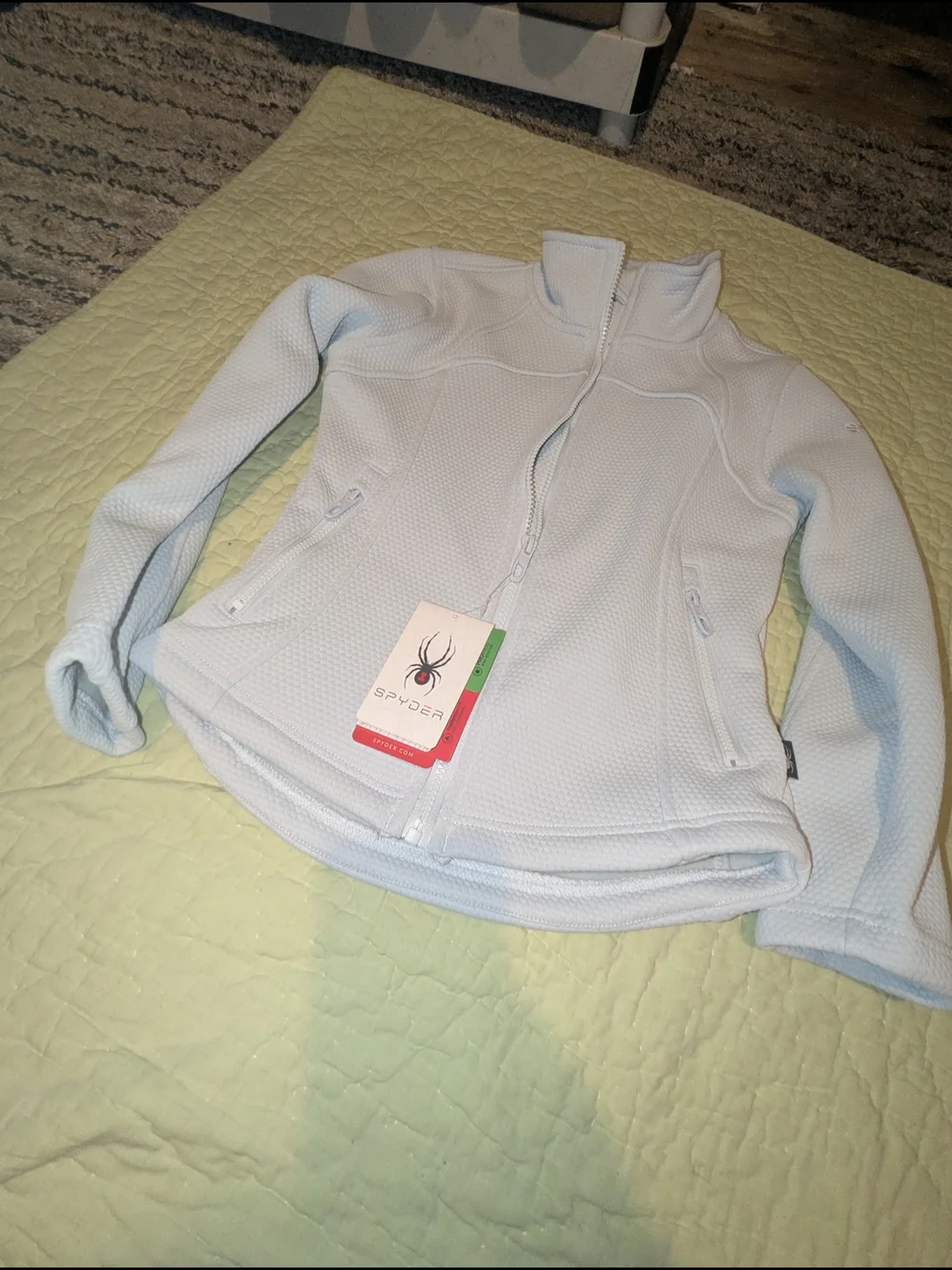 Spyder Light Blue Teddy Full-Zip Kids Jacket